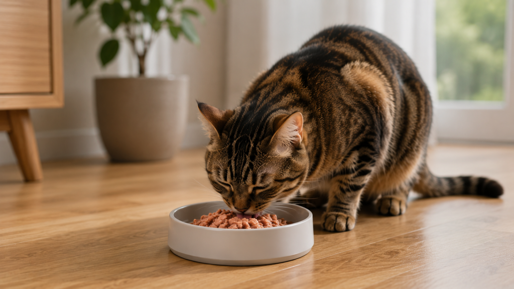 Distributeur de nourriture humide pour chat avec compartiments réfrigérés
